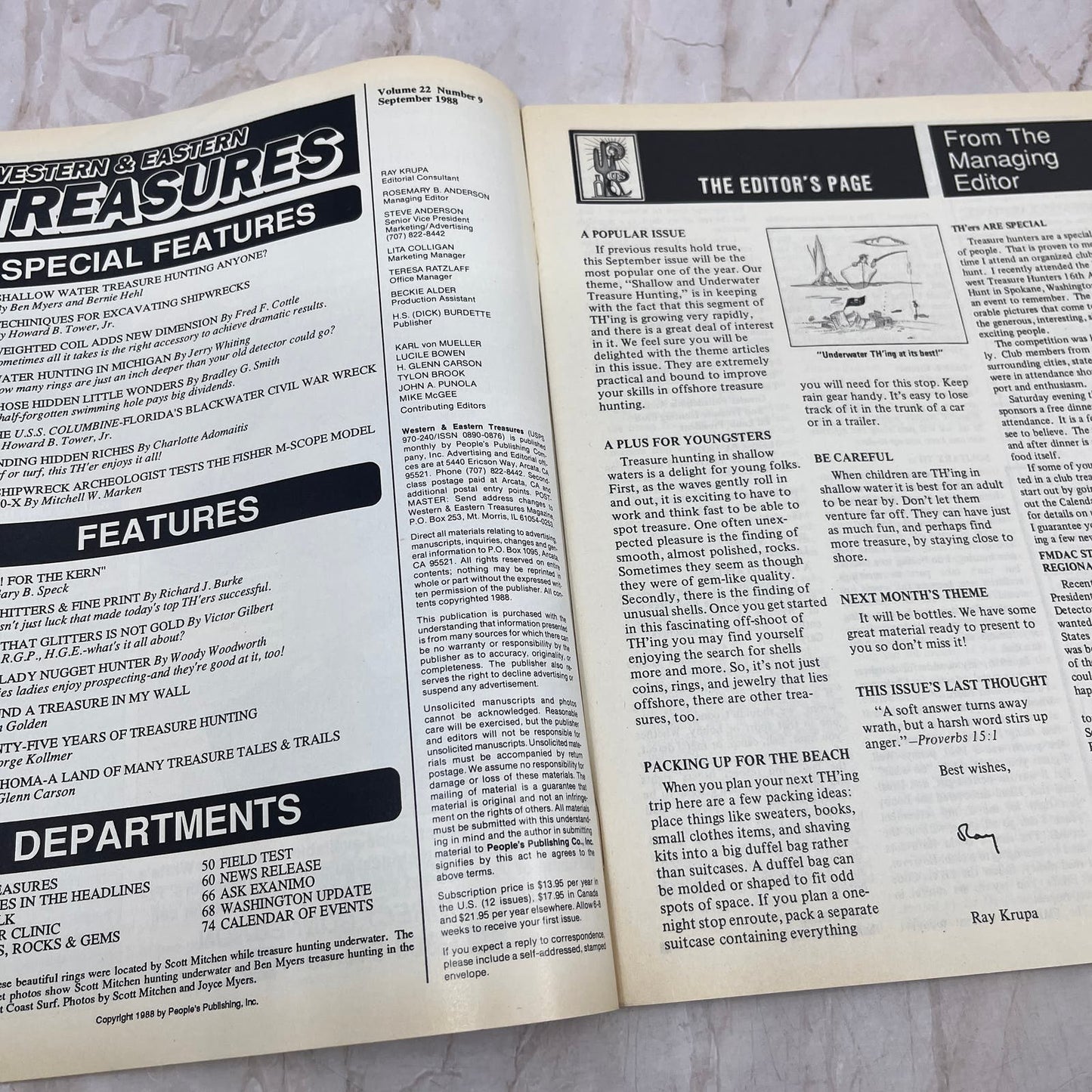 1988 Sept - Western & Eastern Treasures Magazine - Treasure Hunting Gold M11