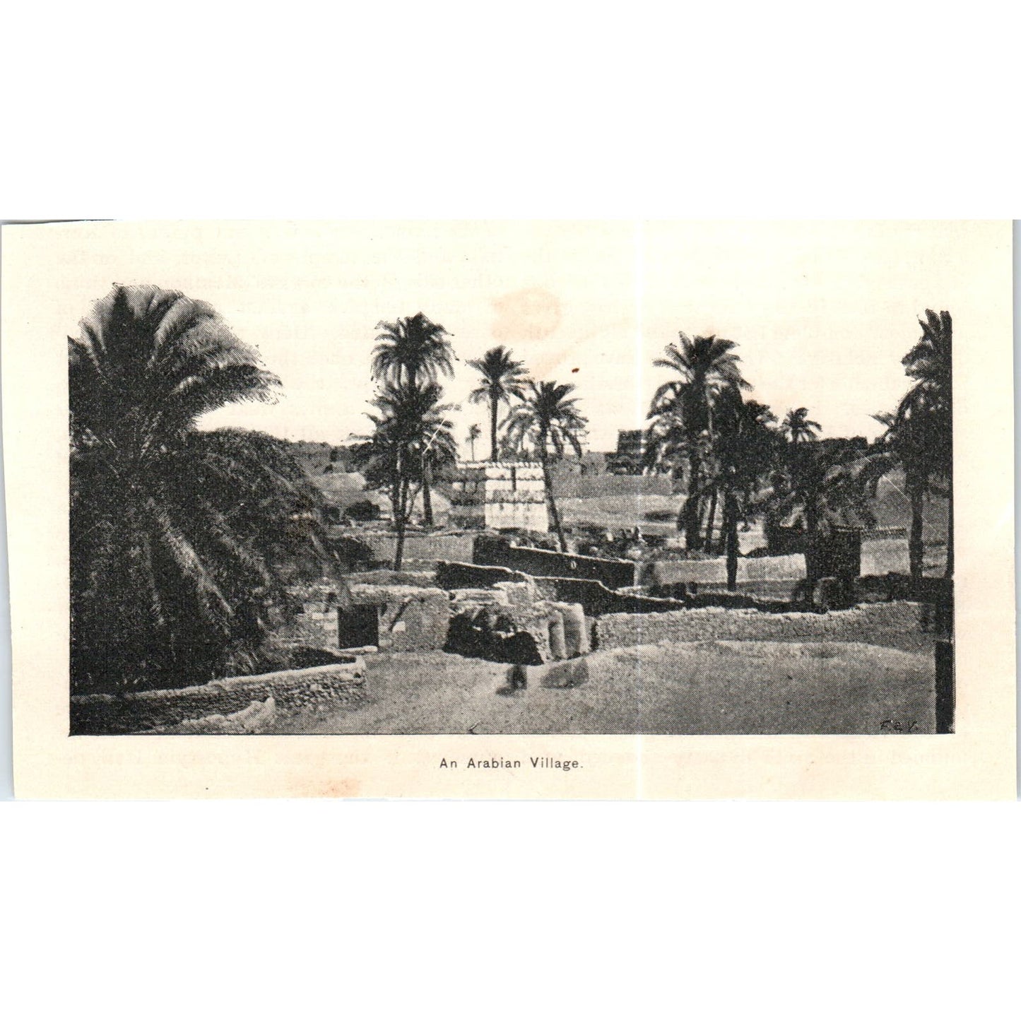 An Arabian Village c1890 Victorian Print AE8-CH4