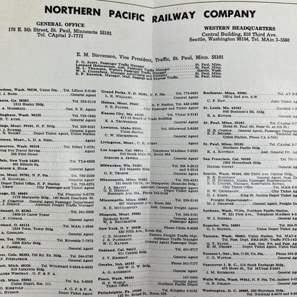 1966 Northern Pacific Railway Company Time Table Vista-Dome TI8-S4
