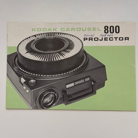 Kodak Carousel 800 Projector Manual Booklet TK2-XB5