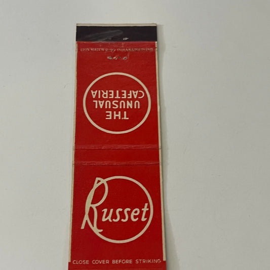 Copied - Russet Cafeteria Indianapolis IN Vintage Matchbook Cover MB8-5