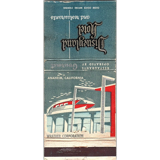 Disneyland Hotel Monorail Bar Anaheim CA Vintage Matchbook TB6-MB2-7
