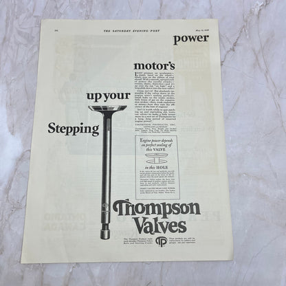 Thompson Auto Valves Cleveland Detroit 1928 Original Advertisement FL6-8