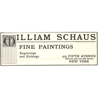 Old Masters - The Ehrich Galleries 5th Ave NY c1905 Victorian Ad AE9-MA2