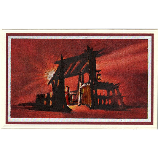 Chromatic Christmas Manger Scene Vintage Art Print 3x5 V12