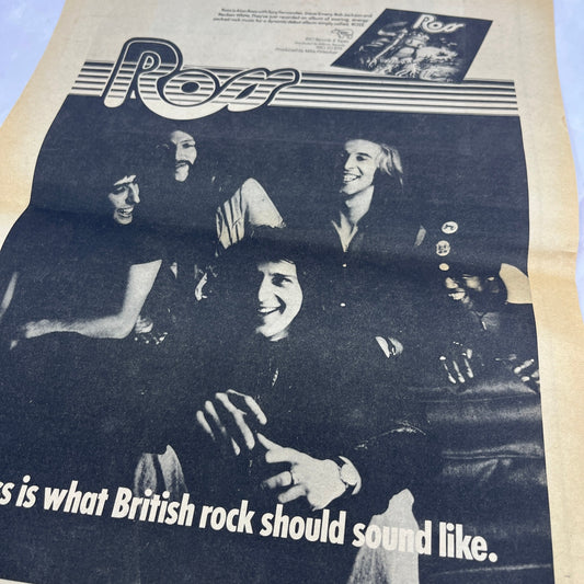 Ross - What British Rock Should Sound Like RSO Records 11x14.5" 1974 Ad V14-2