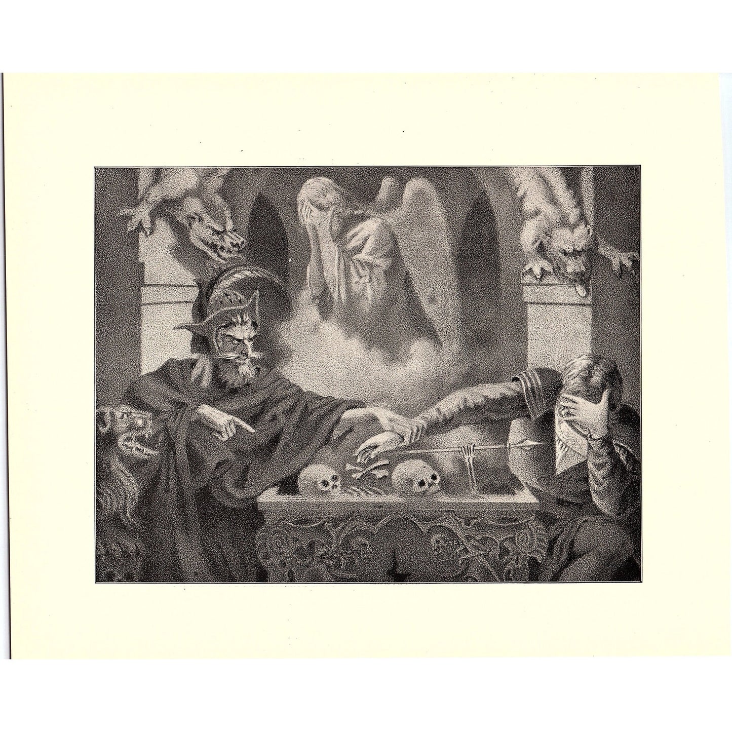 The Game of Life - Moritz Retzsch - 1898 Litho Art Print D19