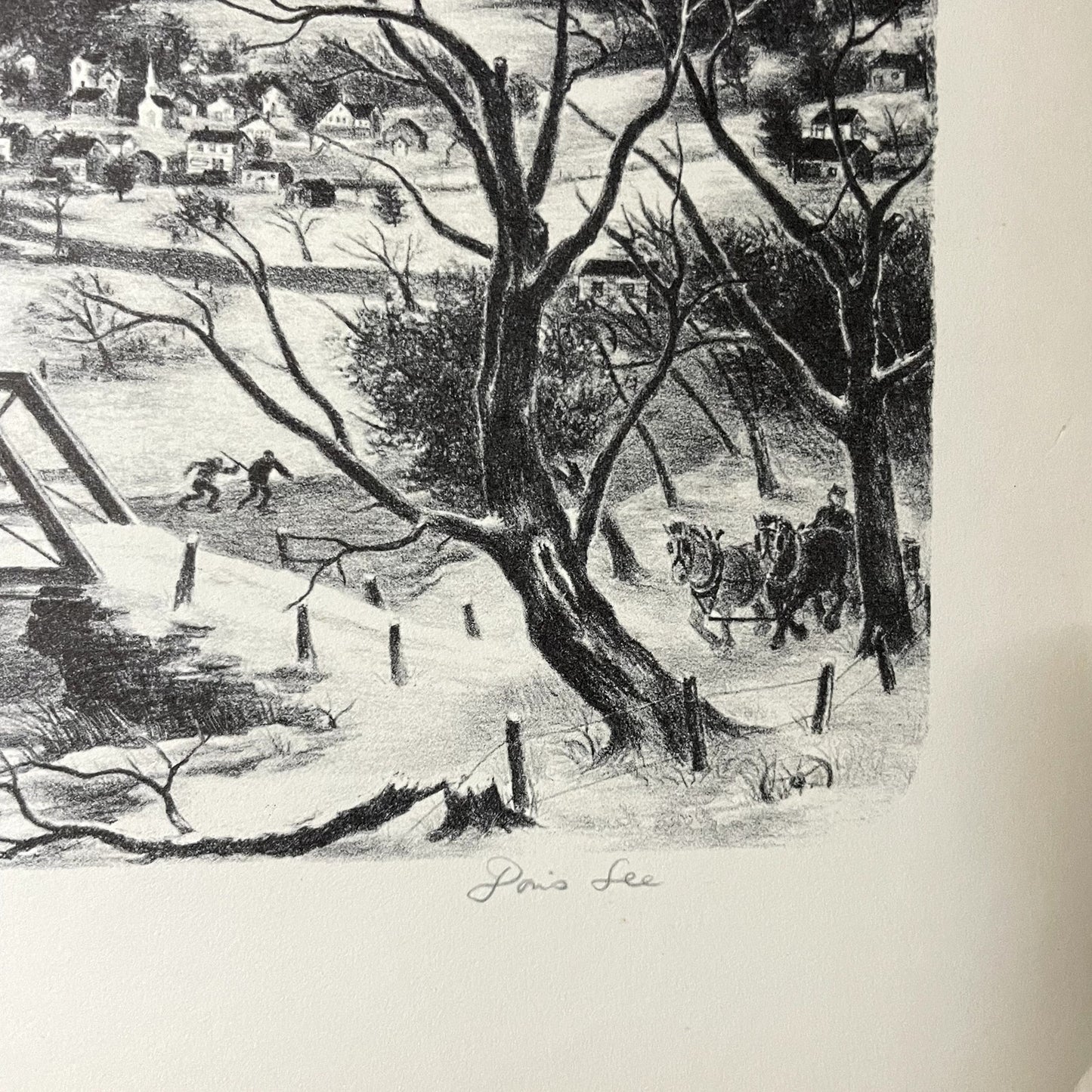 Winter In The Catskills Doris Lee Lithograph Vintage Art Print 9x12 V11