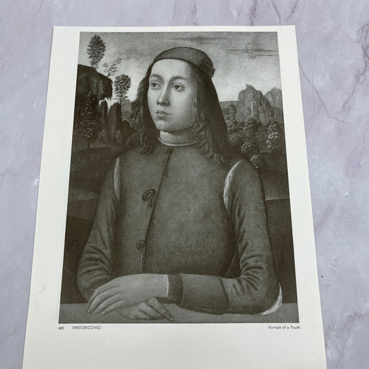 Pinturicchio Portrait of a Youth Antique 8.5x11.5" Engraving Art Print V20