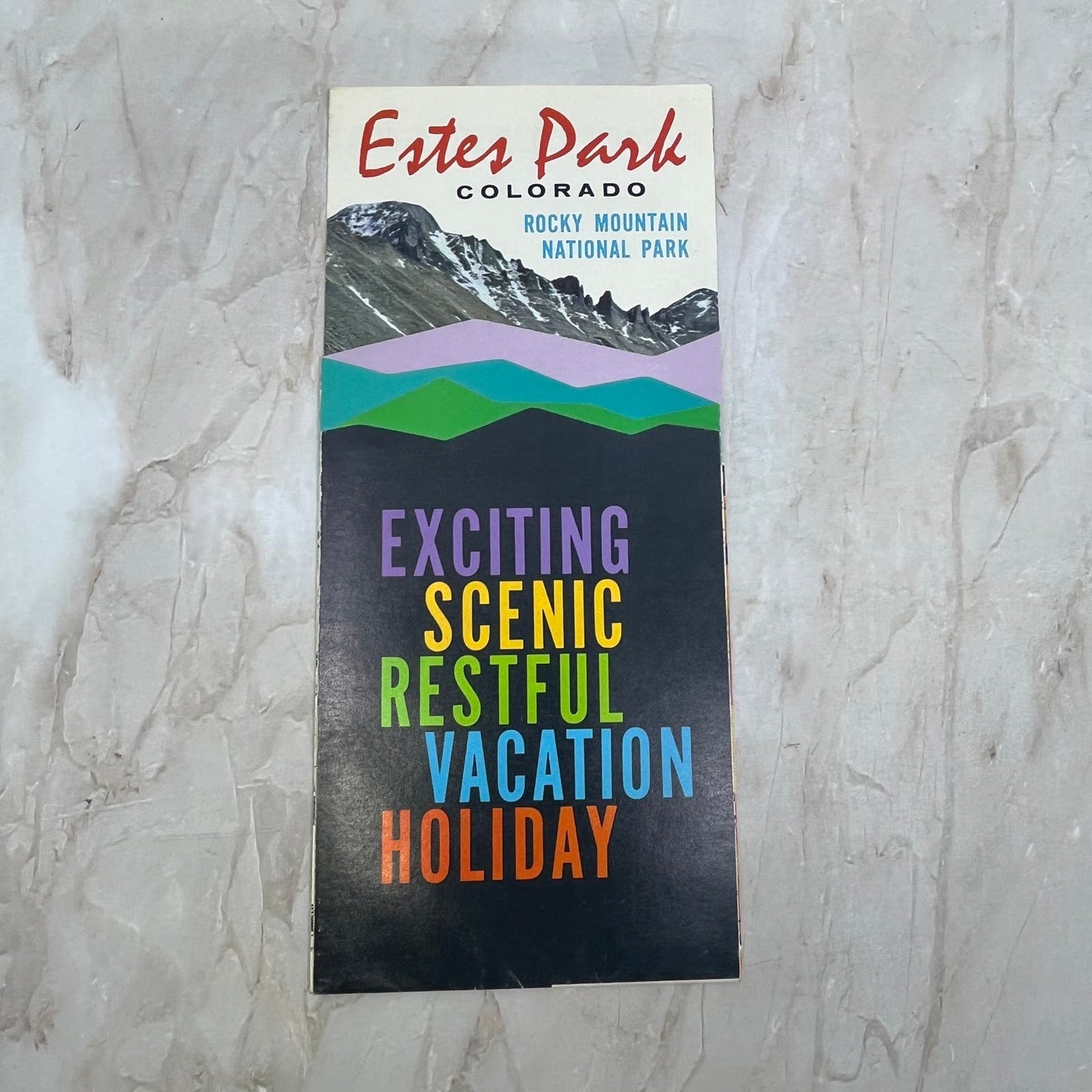 c1960 Estes Park Colorado Fold Out Map and Travel Brochure AE4