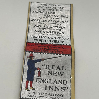 Real New England Inns - L.G. Treadway Matchbook Cover TB8-MB2-1