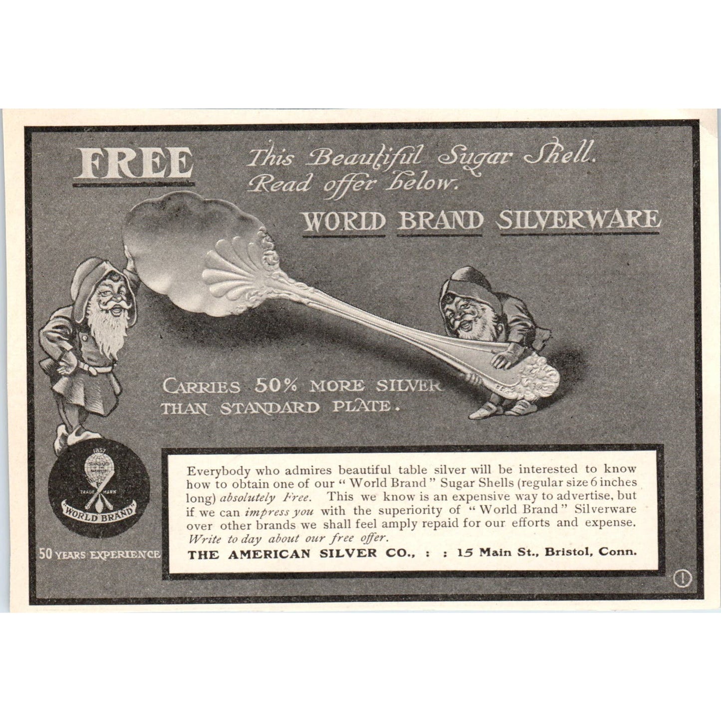The American Silver Co Gnomes Bristol CT c1905 Victorian Ad AE9-MA3