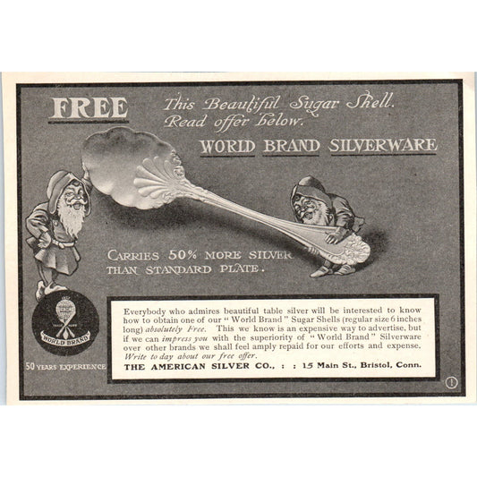 The American Silver Co Gnomes Bristol CT c1905 Victorian Ad AE9-MA3