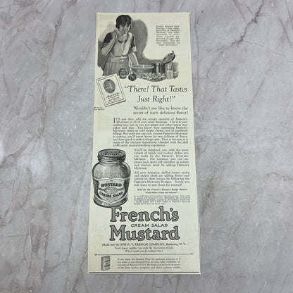 French's Cream Salad Mustard Rochester NY 1924 Magazine Ad FL6-11