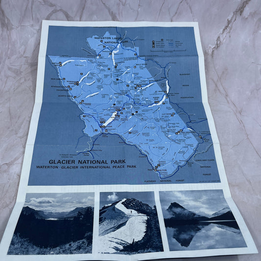 1972 Glacier National Park Montana Fold Out Travel Map TH9-TM1