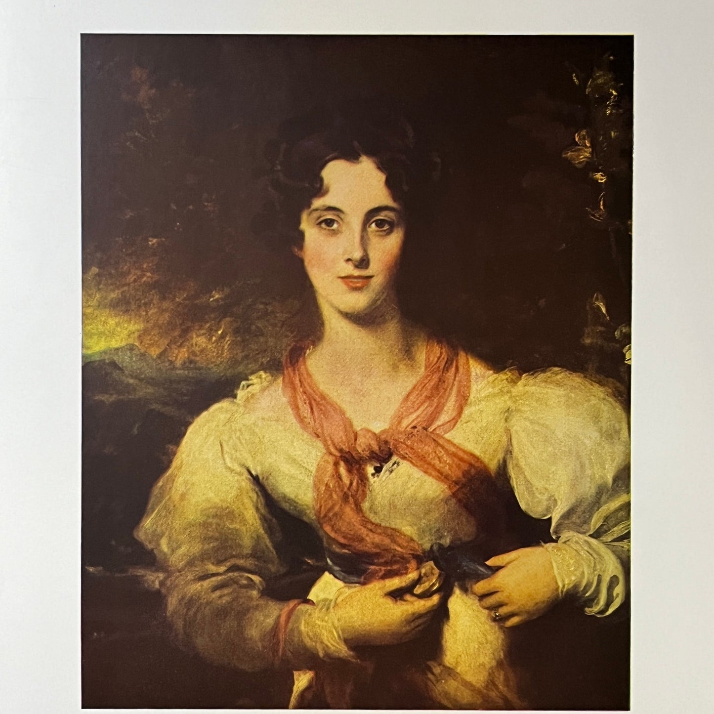 Vintage Sir Thomas Lawrence Portrait of Harriott West Art Print 9x12 V4