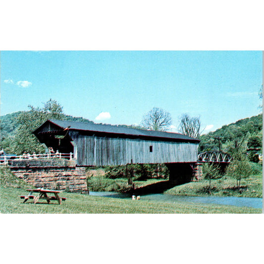 Brush Creek Bridge Scioto County Otway Ohio Covered Bridge Postcard PB10