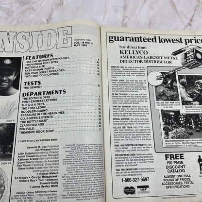 1985 May - Treasure Magazine - Treasure Hunting Metal Detecting Gold Coins M10