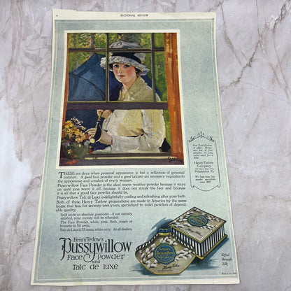 1920 Henry Tetlow's Pussywillow Face Powder 10x13 Magazine Advertisement FL6-7