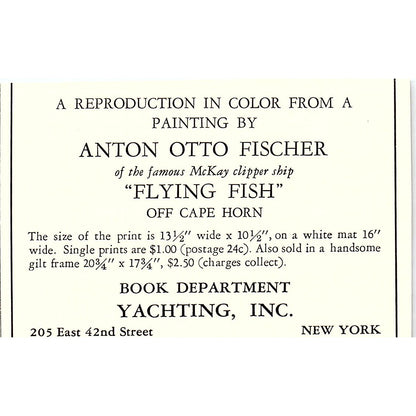 Brennig's Own Marine and Nautical Printing 5th Ave NY 1932 Ad AG2-M19