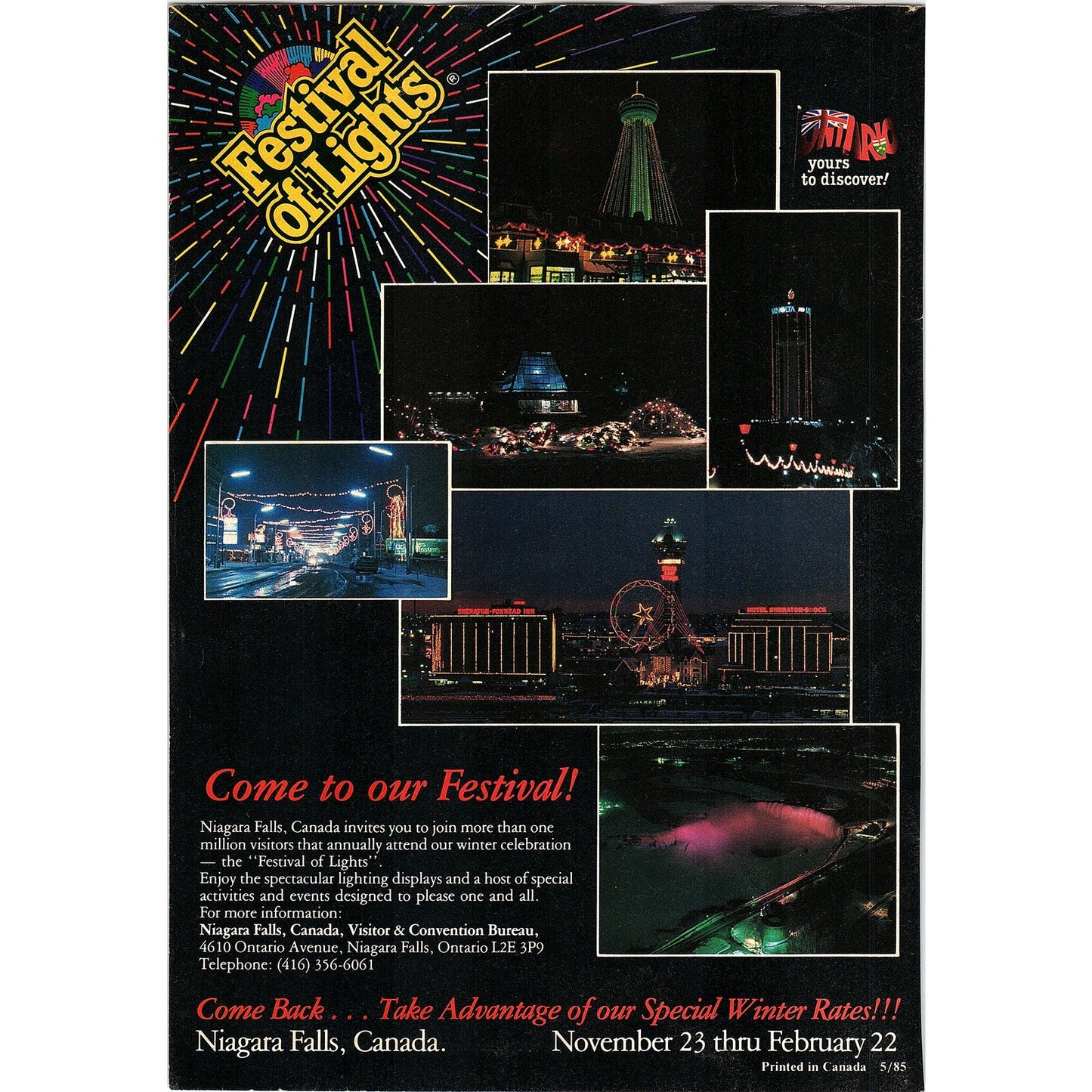 Niagara Falls Canada Visitor & Convention Bureau Niagara Falls ON SAG4-2