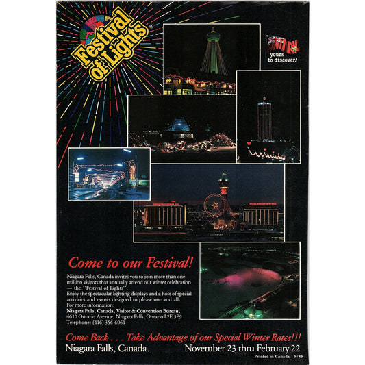 Niagara Falls Canada Visitor & Convention Bureau Niagara Falls ON SAG4-2