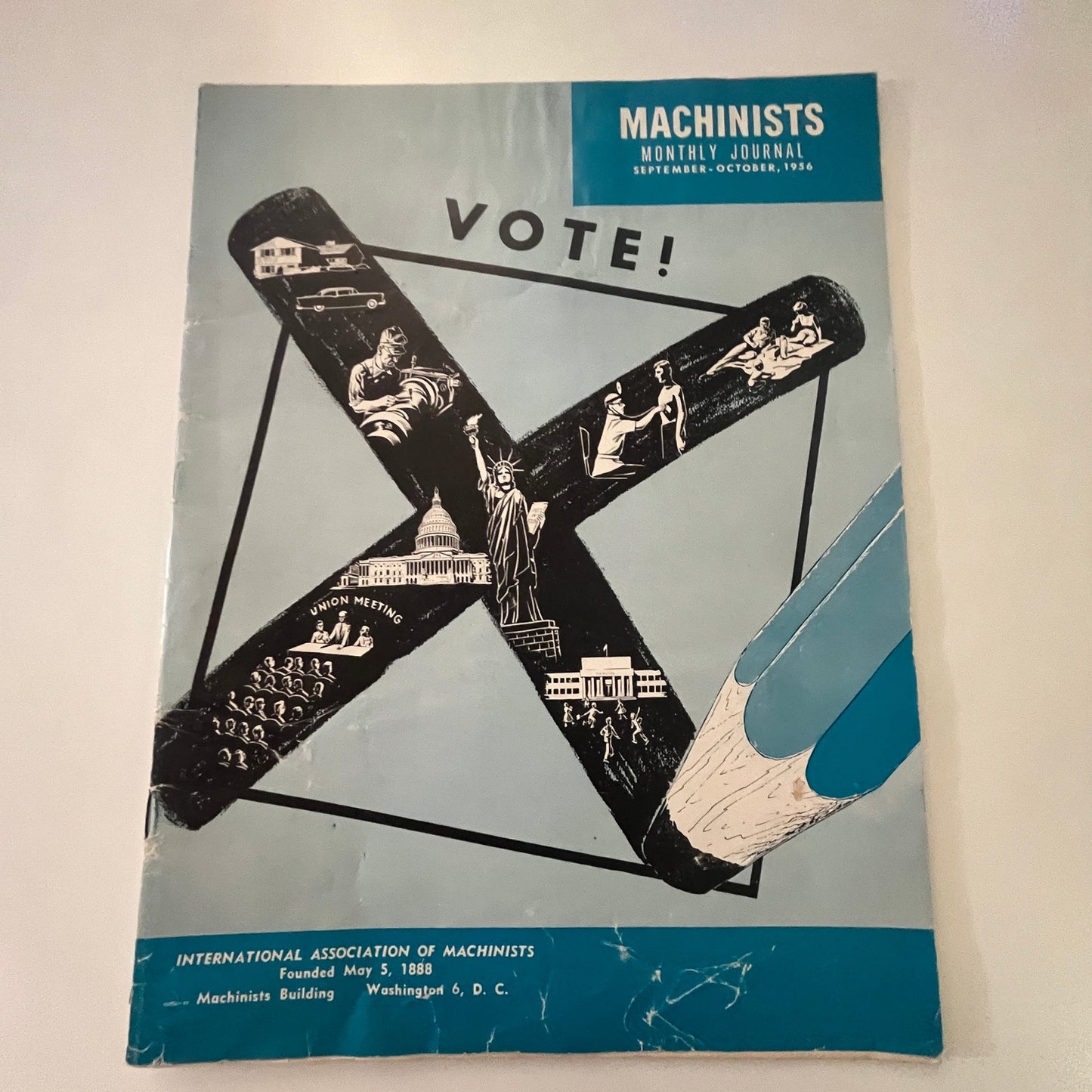 1956 Machinists Monthly Journal Sept-Oct Magazine William V. Dameron J18