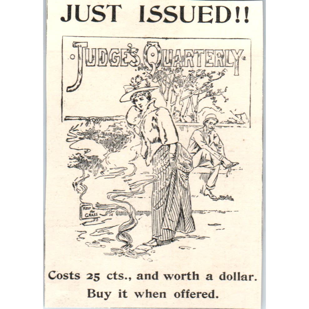 Judge's Quarterly Magazine 1893 Judge Magazine Ad AB9-J