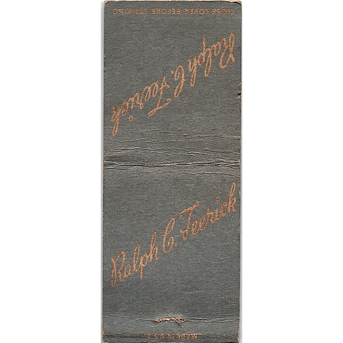 Feerick Funeral Service Milwaukee WI Vintage Matchbook Cover SC7-Y7