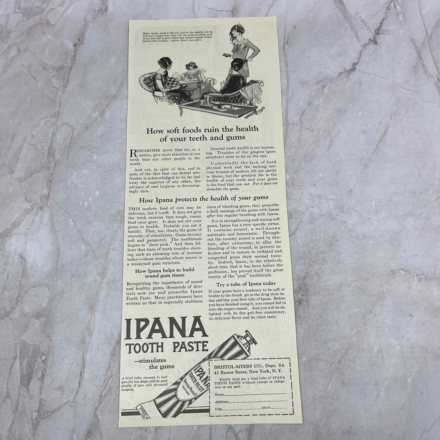 Ipana Toothpaste Bristol-Myers Co NY 1924 Magazine Ad FL6-11