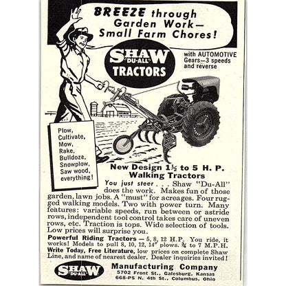 Ariens Yardster Rotary Tiller Mower Brillion WI 1955 Ad AF9-M2