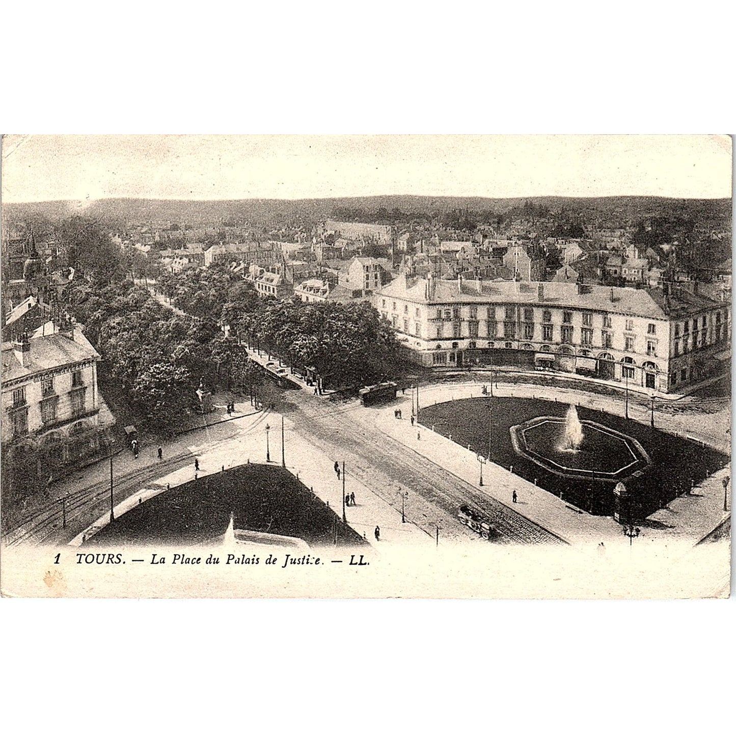 La Place Du Palais De Justice French Antique Postcard PE10
