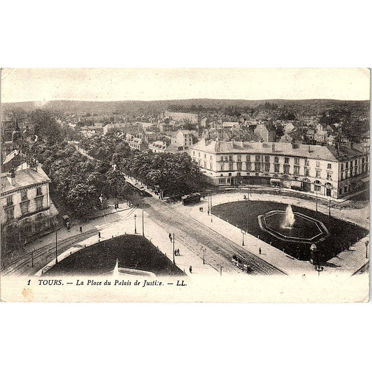 La Place Du Palais De Justice French Antique Postcard PE10