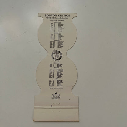 Boston Celtics NBA 1982-83 Home Schedule Vintage Matchbook Cover MM6-6