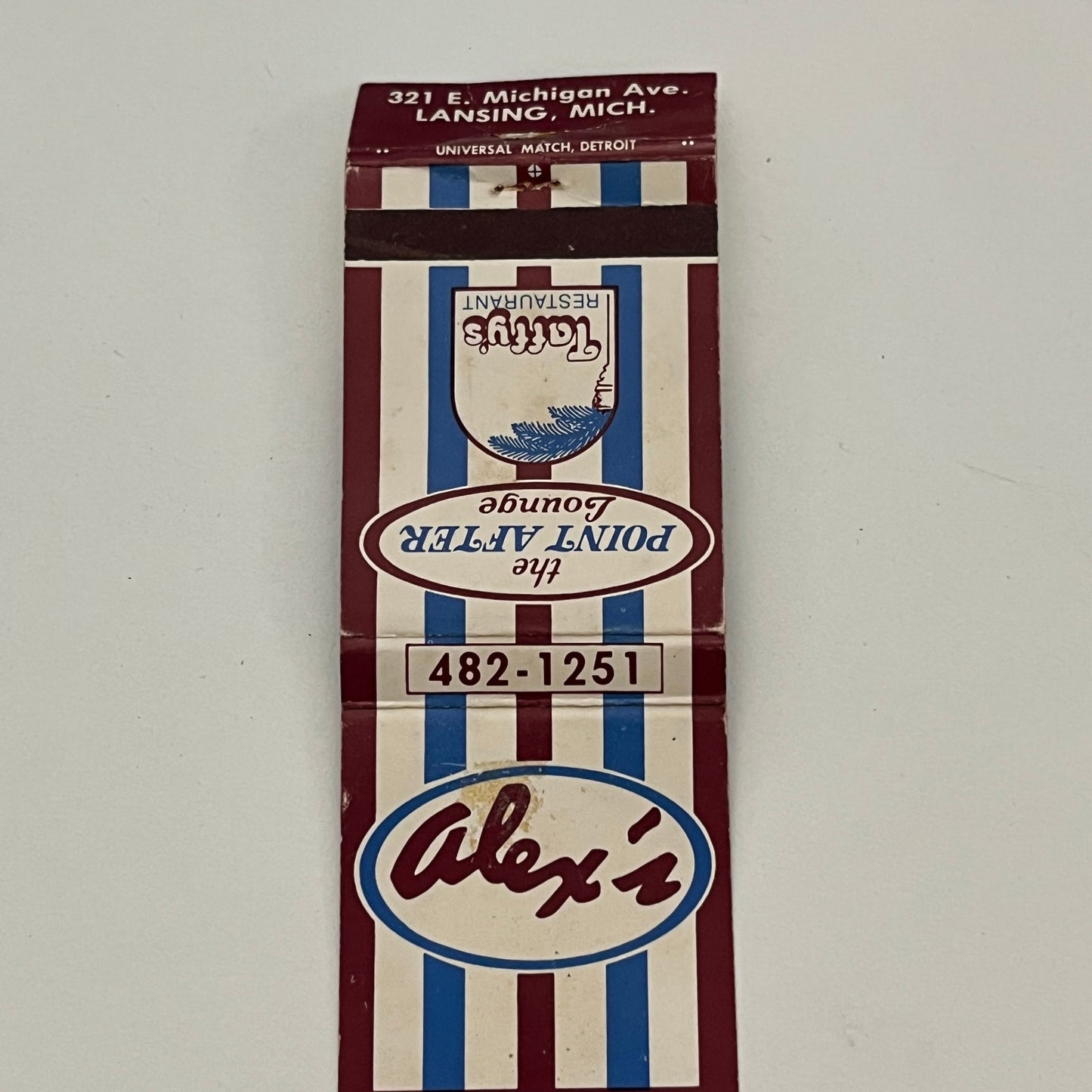 Alex's The Point After Lounge Lansing MI Vintage Matchbook MB59-1