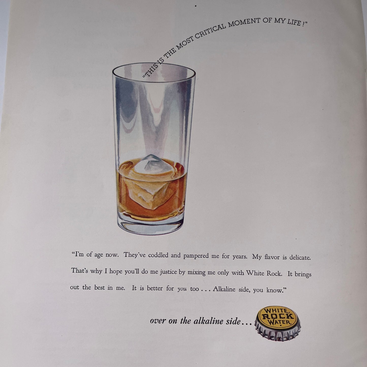 White Rock Water - The Most Critical Moment of My Life 1935 Ad V1-5