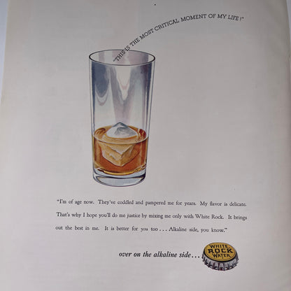 White Rock Water - The Most Critical Moment of My Life 1935 Ad V1-5