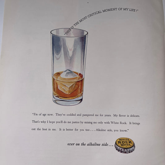 White Rock Water - The Most Critical Moment of My Life 1935 Ad V1-5