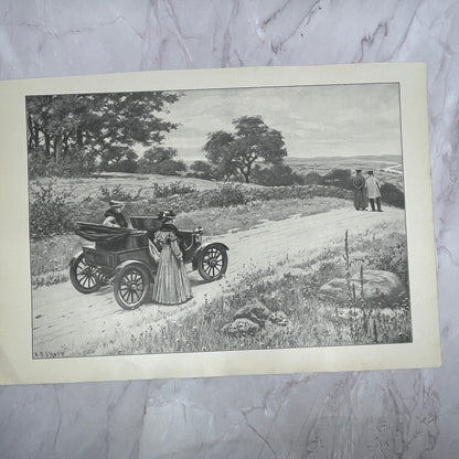 The Pleasures of Automobiling - Original 1904 A.B. Frost Art Print V14-3