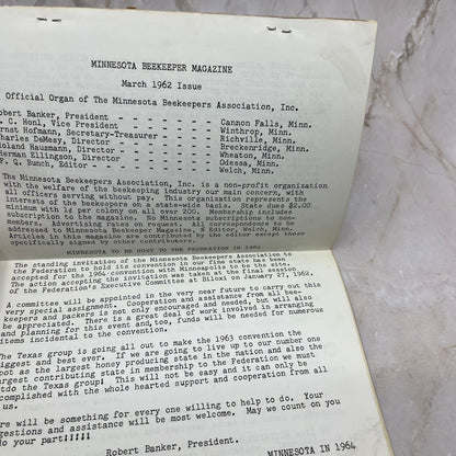 1962 Mar The Minnesota Beekeeper Magazine Red Wing MN Beekeepers Association TD5