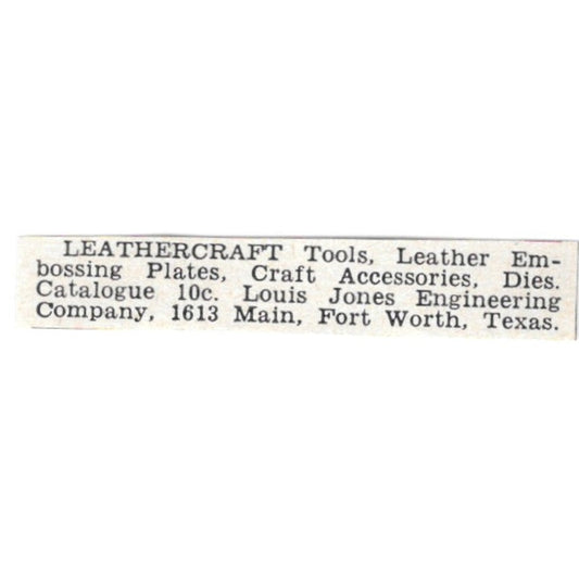 Leathercraft - Louis Jones Engineering Company Fort Worth TX 1955 Ad AG1-S4