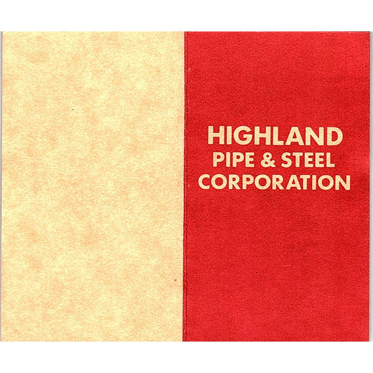 Highland Pipe & Steel Corp Ken McLeod Dallas TX Vintage Business Card SD9-B12