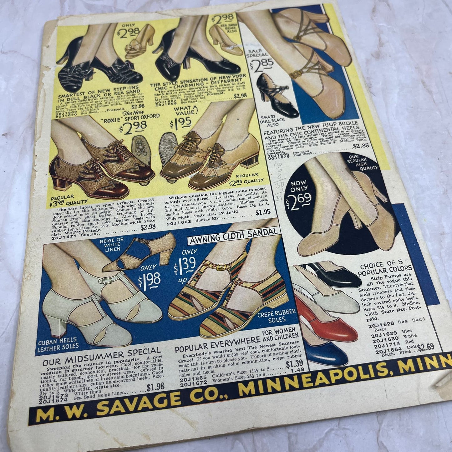 1931 M.W. Savage Co. Minneapolis MN Mid Summer Sale Catalog TF5