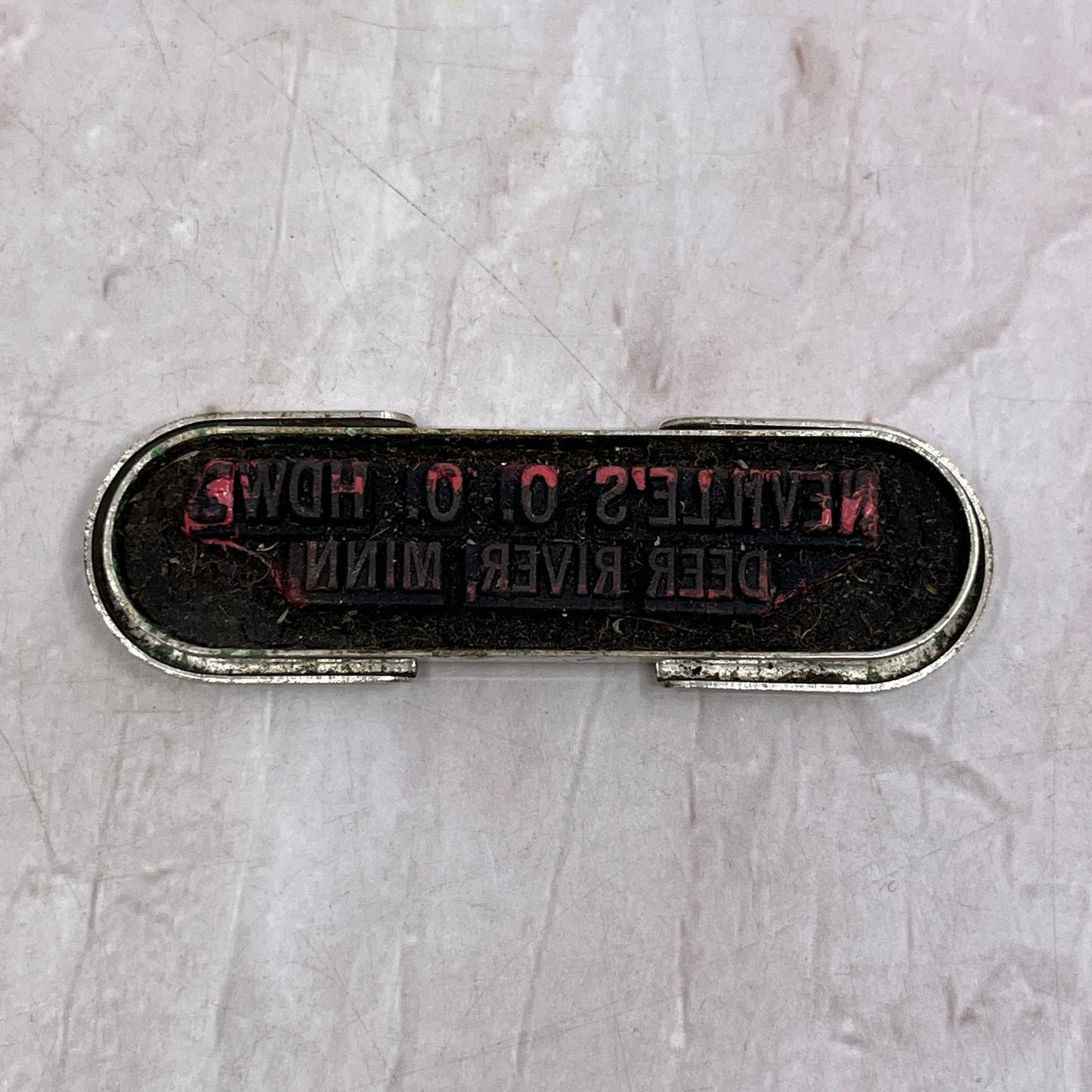 Vintage Neville's Hardware Deer River MN Hercules Rubber Stamp SF4