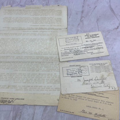 c1942 WWII Army Selective Service Ephemera Lot Union City Bergenfield NJ D22