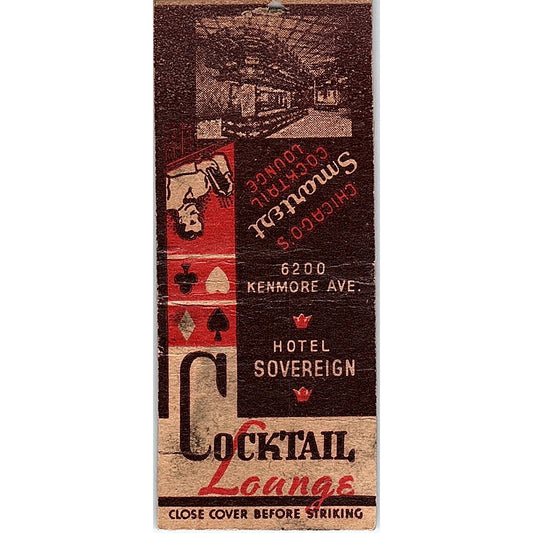 Hotel Sovereign Chicago Cockatail Lounge Vintage Matchbook Cover SE5-Y2