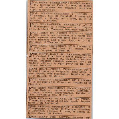 Pension Vouchers Alfred W. Green Hartford 1901 Newspaper Ad AD8-H3