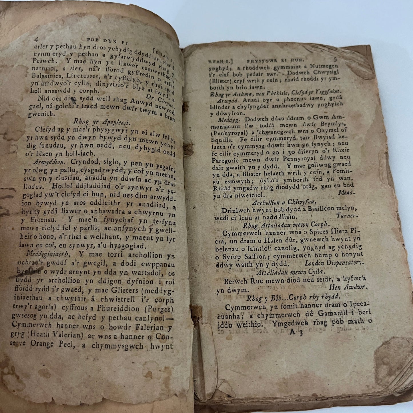 1700s Rare Welsh Science Medical Book H3-5