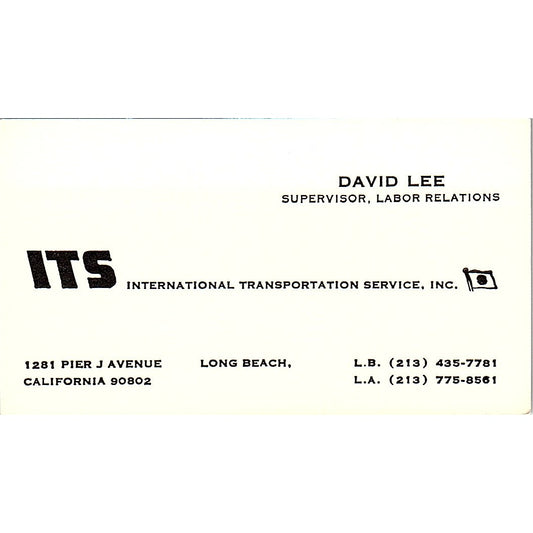 International Transportation Service David Lee CA Vintage Business Card SB4-B11