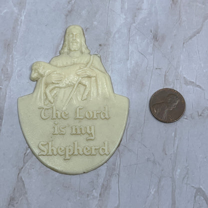 Vintage The Lord is My Shepherd Celluloid Cream Medallion SB3
